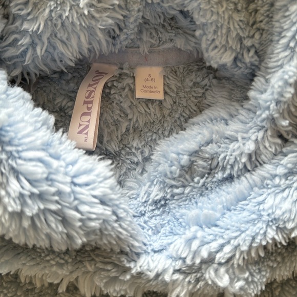 Joyspun Cozy Blue Textured Plush Pajama Lounge Set Cropped Hoodie & Joggers Sz S - Picture 6 of 14